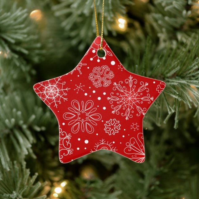 Ornement En Céramique Étoile de l'ornement de Noël (Arbre)