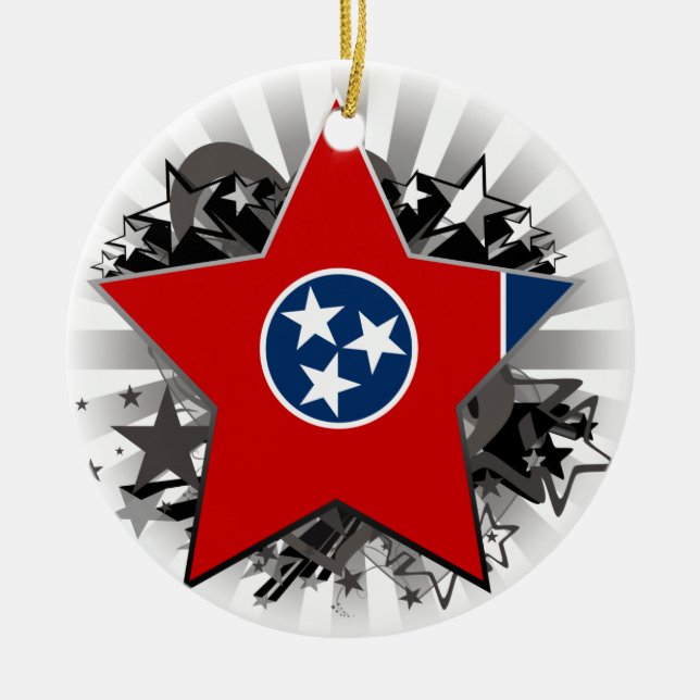 Ornement En Céramique Étoile du Tennessee (Devant)