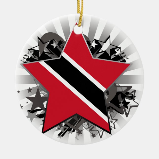 Ornement En Céramique Étoile du Trinidad-et-Tobago (Devant)