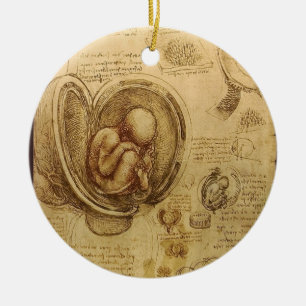Ornement En Céramique Étude de foetus de bébé par Leonardo da Vinci