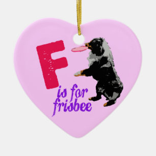 Ornement En Céramique F est pour l'ornement de frisbee