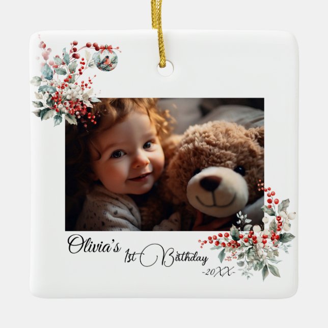 Ornement En Céramique Fairy First Girl's 1st Birthday (Devant)
