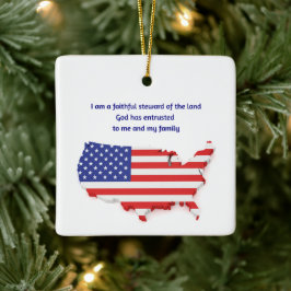 Ornement En Céramique Faithful Steward of USA - Square 
