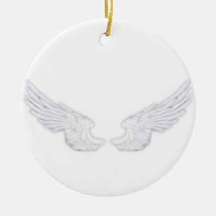Ornement En Céramique Falln White Angel Wings