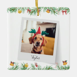 Ornement En Céramique Famille Animaux de compagnie Chien Photo Noël