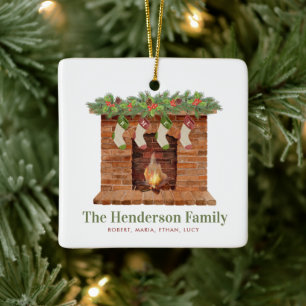 Ornement En Céramique Famille des quatre bas Noël
