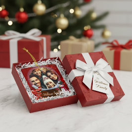 Ornement En Céramique Famille mignonne Noël Globe de neige Photo