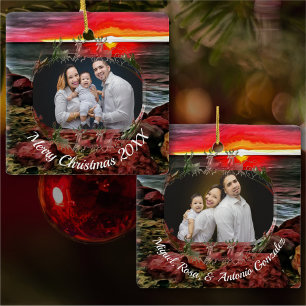 Ornement En Céramique Famille Noël Banderas Coucher de soleil 914