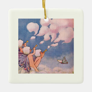 Ornement En Céramique Fées des Nuages Créant des Nuages
