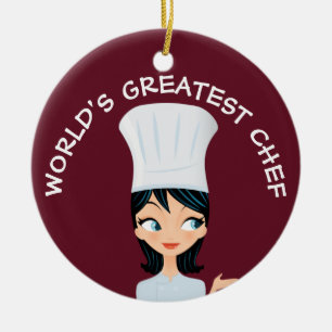 Ornement en céramique femelle du plus grand chef