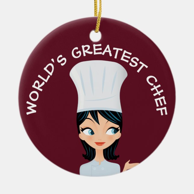 Ornement en céramique femelle du plus grand chef (Devant)
