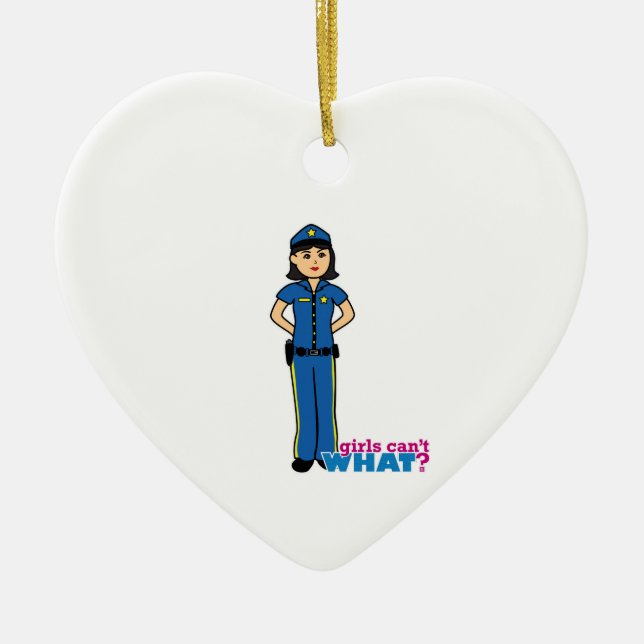 Ornement En Céramique Femme de police - Moyen (Devant)