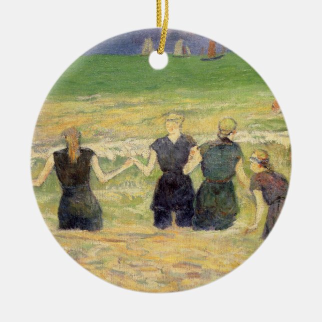Ornement En Céramique Femmes baignant Dieppe par Paul Gauguin (Devant)