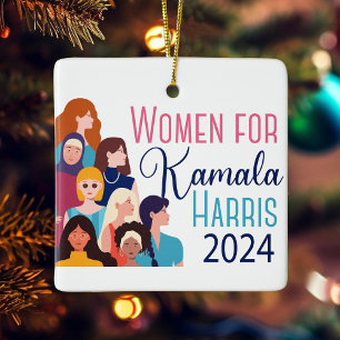 Ornement En Céramique Femmes pour Kamala Harris 2024 Election Christmas