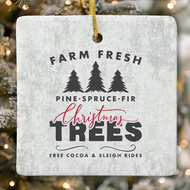 Ornement En Céramique Ferme Arbres de Noël frais Ferme Noël (Créateur téléchargé)