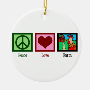 Ornement En Céramique Ferme d'amour de paix