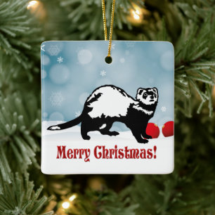 Ornement En Céramique Ferret Noël