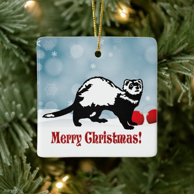 Ornement En Céramique Ferret Noël (Arbre)