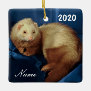 Ornement En Céramique Ferret pour animal de compagnie personnalisé