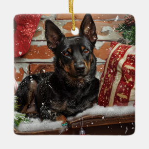 Ornement En Céramique Festival de Noël des chiens Kelpie australiens