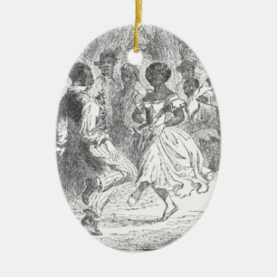 Ornement En Céramique Festivités de réveillon de Noël sur un domaine