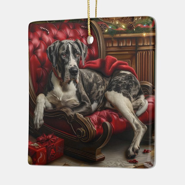 Ornement En Céramique Fête de Noël du chien Danse (Gauche)