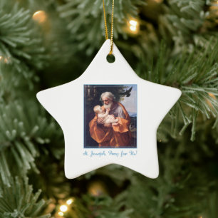Ornement En Céramique Fête de Saint-Joseph avec Jésus enfant