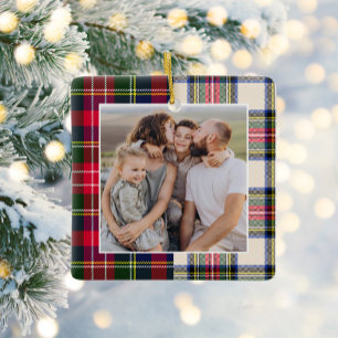Ornement En Céramique Fête Plaid Photo de famille Noël