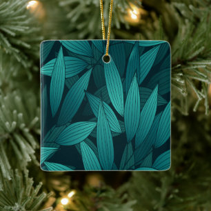 Ornement En Céramique Feuilles tropicaux rayonnants
