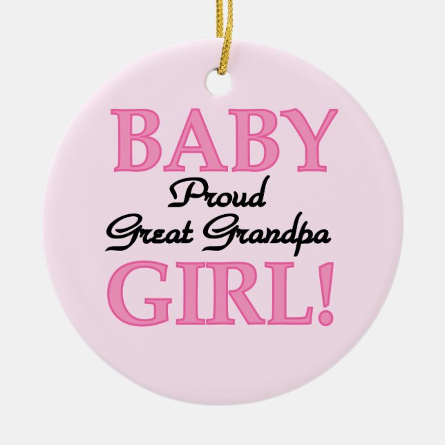 Ornement En Céramique Fière Grand Papi Bébé Cadeaux Fille (Devant)