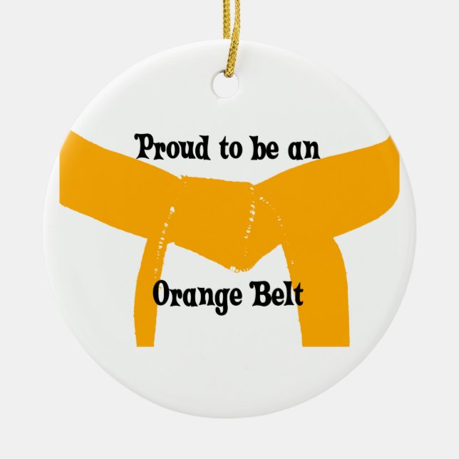 Ornement En Céramique Fierté orange de ceinture d'arts martiaux (Devant)