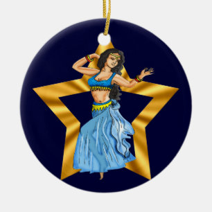 Ornement En Céramique Fille de danse du ventre d'étoile