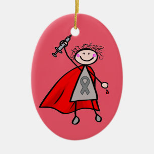 Ornement En Céramique Fille de super héros d'insuline de diabète