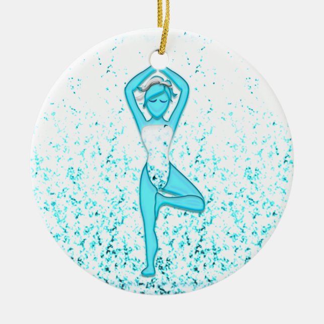 Ornement En Céramique Fille de yoga (Devant)