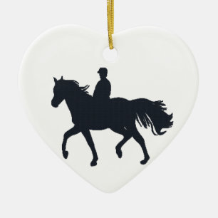 Ornement En Céramique Fille d'équitation sur le cheval