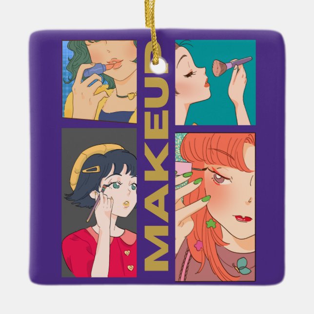 ORNEMENT EN CÉRAMIQUE FILLES MAKEUP (Devant)