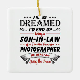 Ornement En Céramique Fils En Droit D'Un Magnifique Photographe
