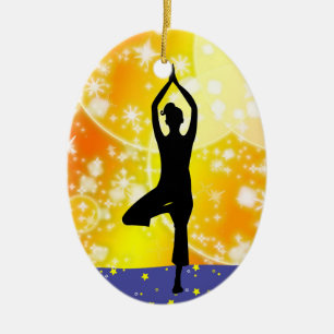 Ornement En Céramique Fitness ! Yoga - Arbre - SRF