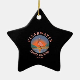 Ornement En Céramique Flamant rose Clearwater Vacation 2021 Flamant ro