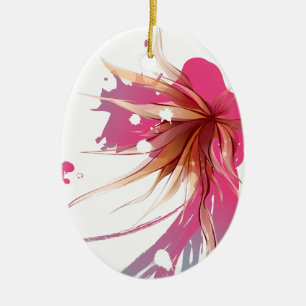 Ornement En Céramique Fleur Abstraite d'Hibiscus