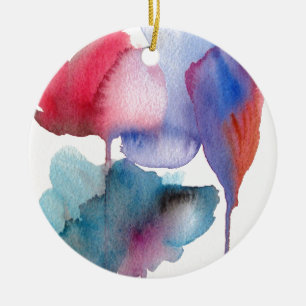 Ornement En Céramique Fleur aquarelle design floral moderne