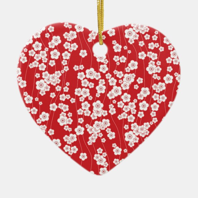 Ornement En Céramique Fleur de cerise (Devant)