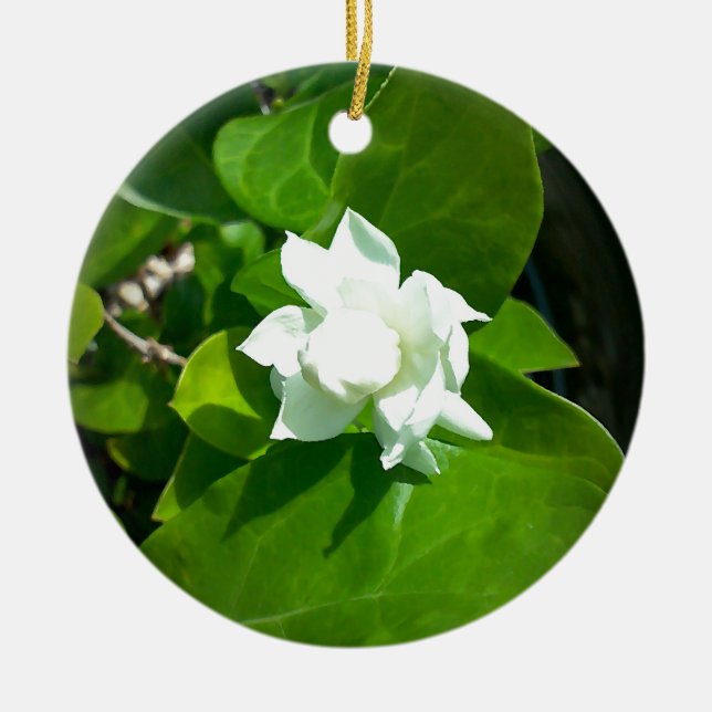 Ornement En Céramique Fleur de jasmin de Sampaguita (Devant)