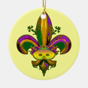 Ornement En Céramique Fleur de lis Mask