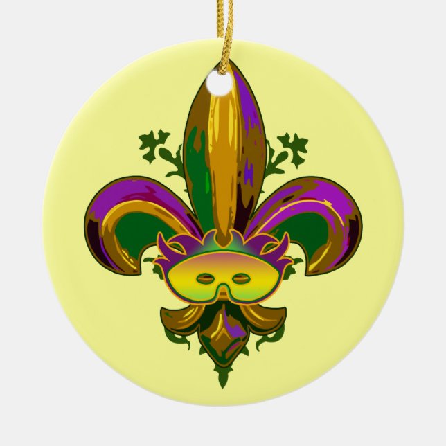 Ornement En Céramique Fleur de lis Mask (Devant)