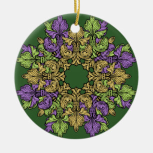 Ornement En Céramique Fleur de lis trois