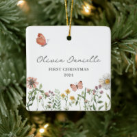 Fleur sauvage Papillon Bébé Fille 1er Noël