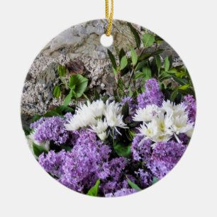 ORNEMENT EN CÉRAMIQUE FLEURS DE JARDIN