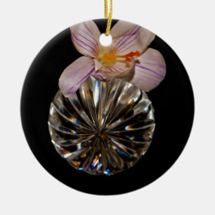 Ornement En Céramique Fleurs et cristal