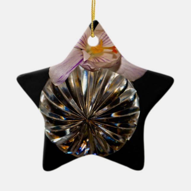 Ornement En Céramique Fleurs et cristal (Devant)